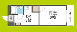 マンション葵 1Kの間取図画像