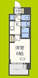 グランカリテ日本橋 1Kの間取図画像