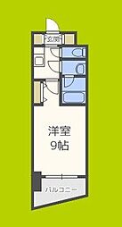 カスタリアタワー肥後橋 1Kの間取図画像