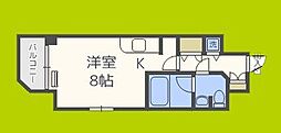 アーデン京町堀ウエスト ワンルームの間取図画像