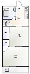 ヴィラ市ケ尾 2Kの間取図画像