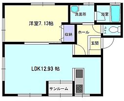 with 1LDKの間取図画像