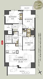 ツインエルシティ千葉1番館 3LDKの間取図画像