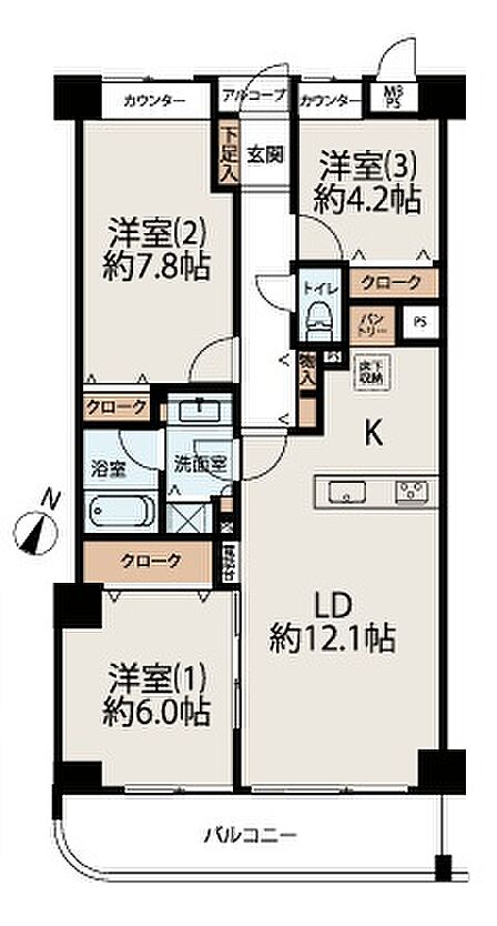 3LDK 間取り
