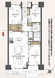 おゆみ野ハイムC館 3LDKの間取図画像