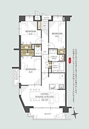 ワコーレ松戸 3LDKの間取図画像