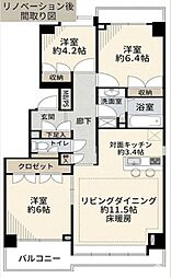 パークハウス新松戸311 3LDKの間取図画像
