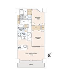 北習志野セントラルガーデン 2LDKの間取図画像