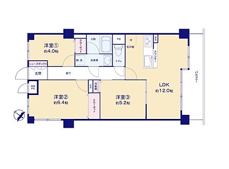 3LDK 間取り