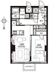 日興パレス高田馬場 1LDKの間取図画像