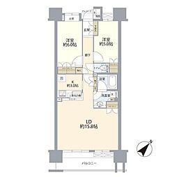 クレストシティレジデンス 2LDKの間取図画像