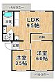 有野台住宅6号棟4階3.8万円