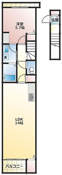 ボニート日吉 203｜神奈川県横浜市港北区日吉5丁目(賃貸アパート1LDK・2階・50.39㎡)の写真 その2