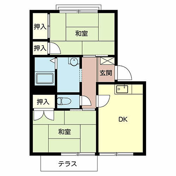 大阪府堺市中区深井水池町(賃貸アパート2DK・1階・48.00㎡)の写真 その2