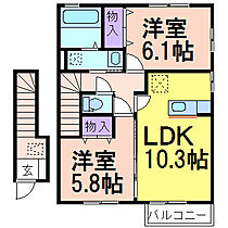 プランドールS　A棟  ｜ 栃木県鹿沼市貝島町（賃貸アパート2LDK・2階・57.80㎡） その2