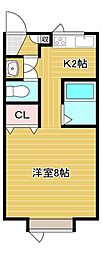 ノールモンテ 1Kの間取図画像