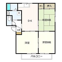 ピーチピットB 3DKの間取図画像
