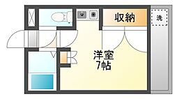 Willowcourt福工大前 ワンルームの間取図画像