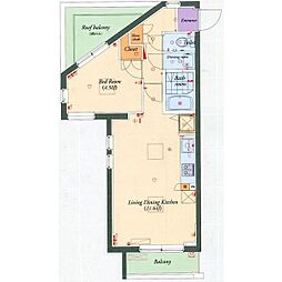 パレスホームズ三軒茶屋西 1LDKの間取図画像