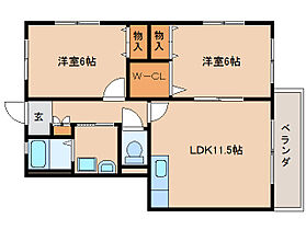 セピアコート平城山 101 ｜ 奈良県奈良市佐保台西町（賃貸マンション2LDK・1階・55.20㎡） その2