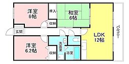 フェリーチェ菩提寺 3LDKの間取図画像
