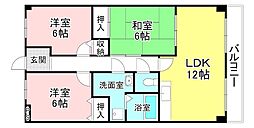 フェリーチェ菩提寺 3LDKの間取図画像