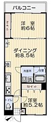 シャトレーグリーン横浜 2DKの間取図画像