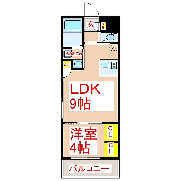 Ｂｒｉｌｌａｎｔｅ　Ｐａｌａｚｚｏ ｜鹿児島県鹿児島市春日町(賃貸マンション1LDK・4階・30.45㎡)の写真 その2