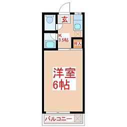 ゆうきハイツ 1Kの間取図画像