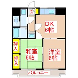 ハイム華 2DKの間取図画像