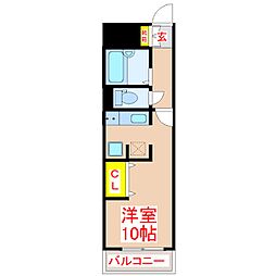 サニークレスト南林寺 ワンルームの間取図画像