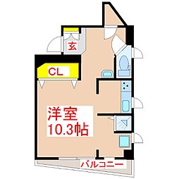 角玉会館別館 ワンルームの間取図画像