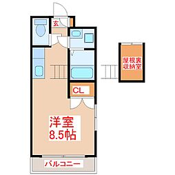 キャンパスコア ワンルームの間取図画像