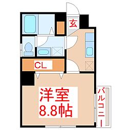 フォルシュ加治屋 1Kの間取図画像