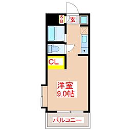 アーバンライフ東邦1 ワンルームの間取図画像