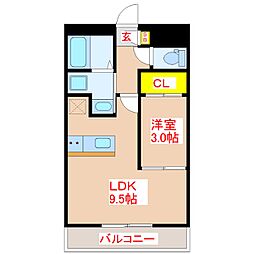 Egret 1LDKの間取図画像