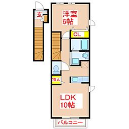 J&Sミレニアム 1LDKの間取図画像