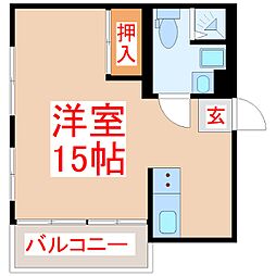玉龍ビル ワンルームの間取図画像