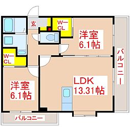 ESPETAR 2LDKの間取図画像