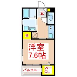ルノン堀江町 1Kの間取図画像