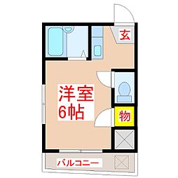 キャプテンビル2 ワンルームの間取図画像