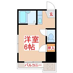 キャプテンビル2 ワンルームの間取図画像