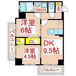 さくらヒルズ西千石 2DKの間取図画像