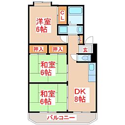ドルチェ大竜 3DKの間取図画像