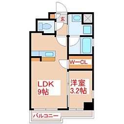 さくらヒルズベイサイド2 1LDKの間取図画像