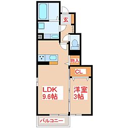 グランディオーソ 1LDKの間取図画像