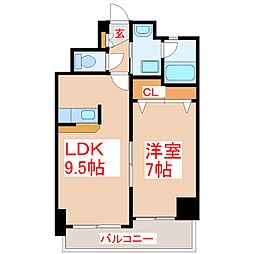 さくらヒルズマリンポート 1LDKの間取図画像