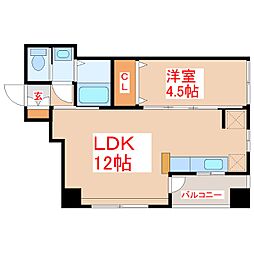 BellShams 1LDKの間取図画像