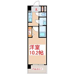 S-RESIDENCESHINMACHIagog 1Kの間取図画像