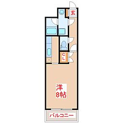 プラノ長田町 1Kの間取図画像